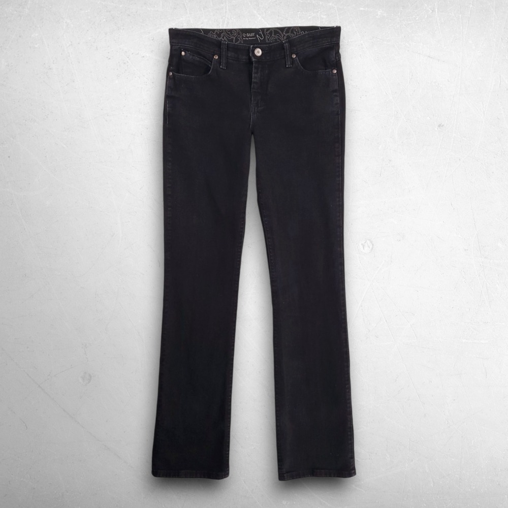 Wrangler Q-Baby Bootcut Jeans Women Jr 9/10 X 36 Black Western Cowgirl Rodeo